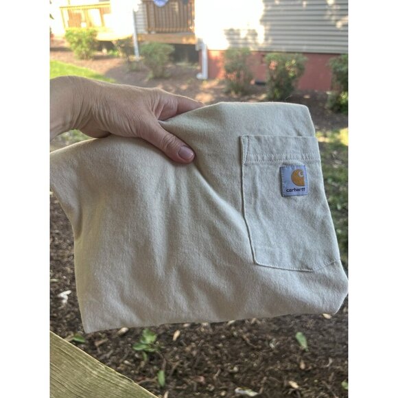 2006 Carhartt beige oversized tshirt sz L workwear classic minimalist - Picture 3 of 10